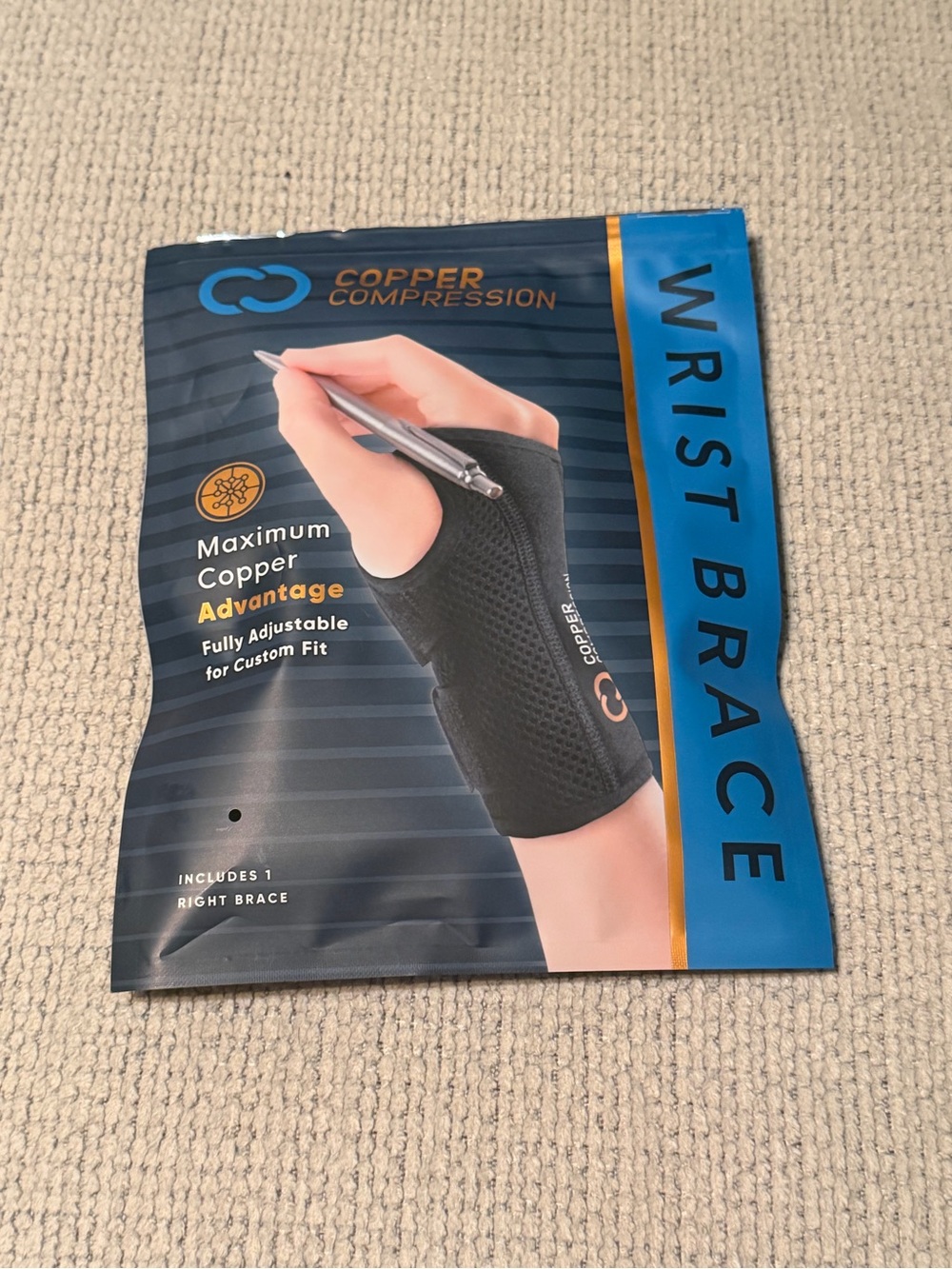 Amazon Copper Compression Black Wrist Brace